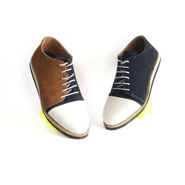 Tri-color sneakers | Buy funky leather shoes at