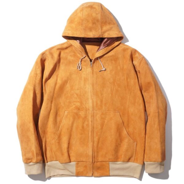 Shop Now! | Tan Suede Leather Hoodie For Men - Broyal