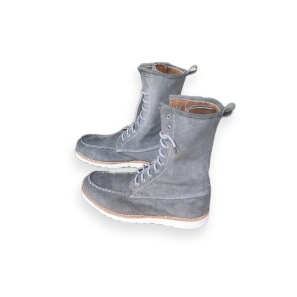 Step into Style and Comfort with our Suede Grey MocToe Boots - Image 2