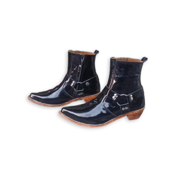 Glossy pointed zipper boot for men - Shop Now! - Image 6