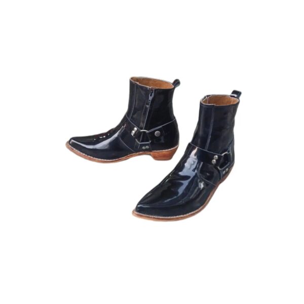 Glossy pointed zipper boot for men - Shop Now! - Image 4