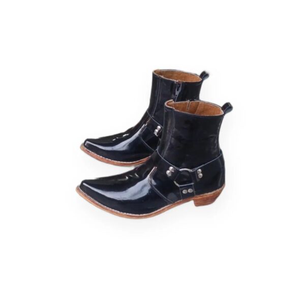 Glossy pointed zipper boot for men - Shop Now! - Image 3