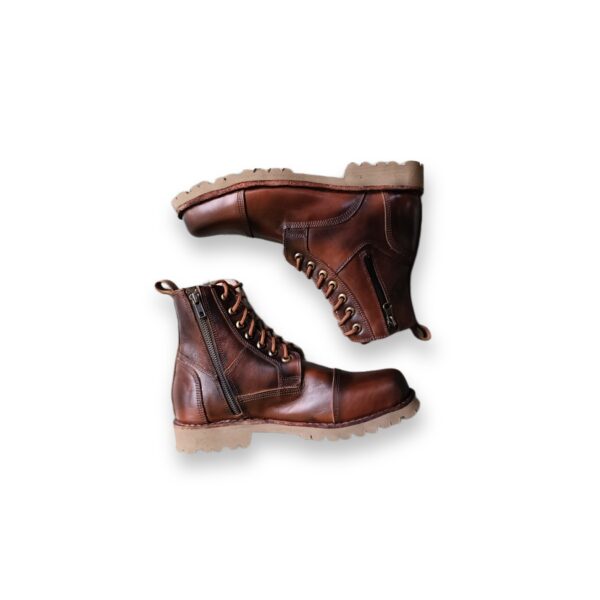 Broyal Tan Shaded Lace-Up Boot - Handcrafted Leather Luxury - Image 2