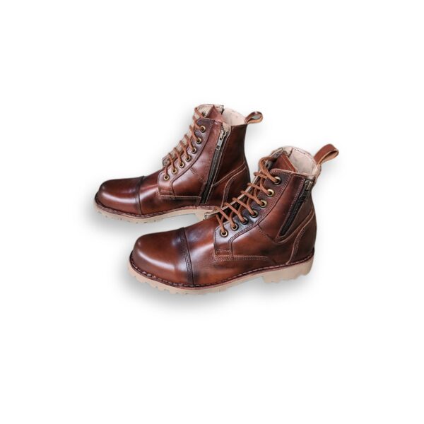 Broyal Tan Shaded Lace-Up Boot - Handcrafted Leather Luxury - Image 3