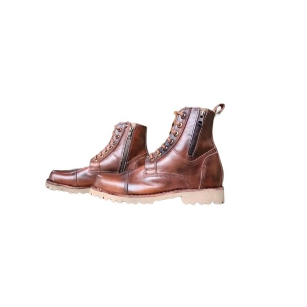 Broyal Tan Shaded Lace-Up Boot - Handcrafted Leather Luxury
