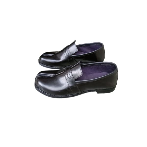 Broyal Black Leather Tabi Loafers | Shop Now & Save 10%! - Image 3