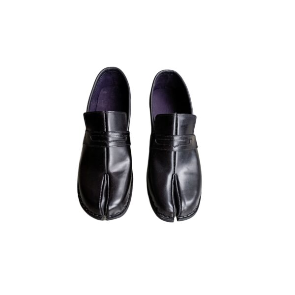 Broyal Black Leather Tabi Loafers | Shop Now & Save 10%!