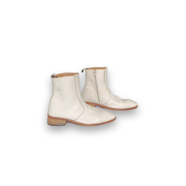 Broyal White Leather Zipper Boots | 10% OFF!