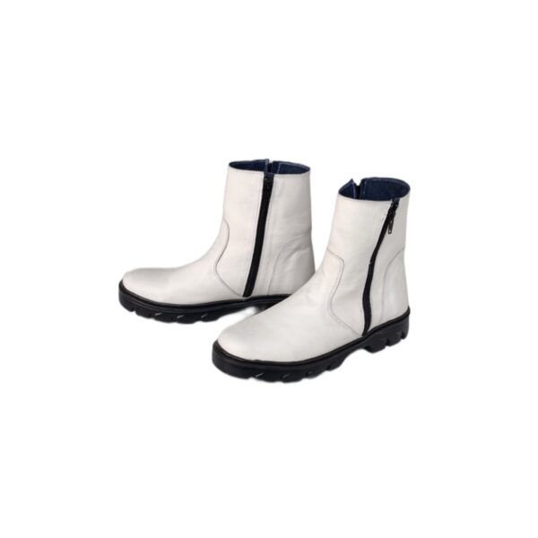 Broyal White Zipper Boots with Chunky Sole | 10% OFF! - Image 3