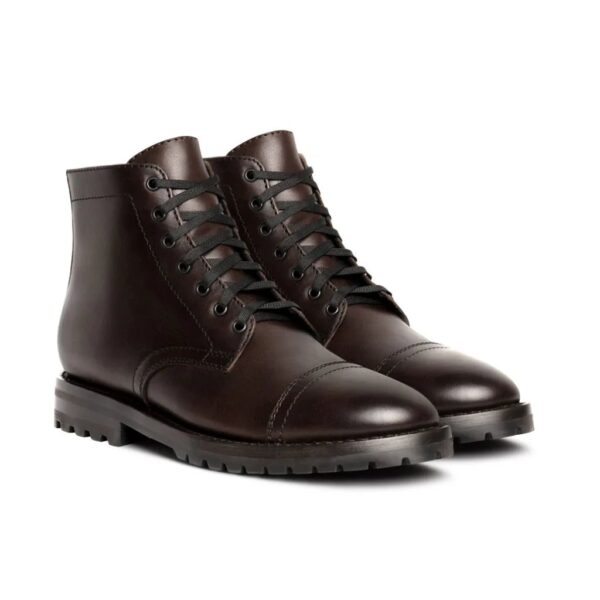 Brown Leather Lace-Up Boots | 10% OFF | Premium Quality - Image 2