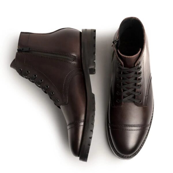 Brown Leather Lace-Up Boots | 10% OFF | Premium Quality - Image 3