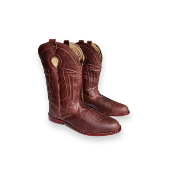 Buy Handcrafted Cowboy Boots In Brown Leather - 10% OFF - Image 4