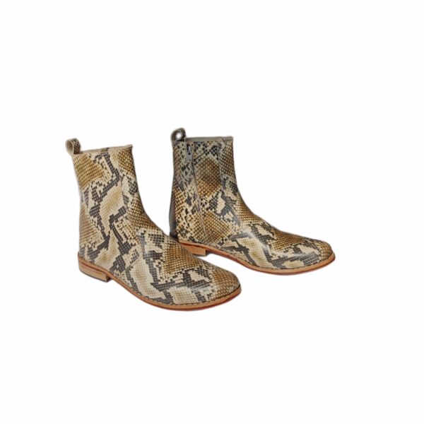 Genuine Leather Python Print Leather Boots – 10% Off | Broyal - Image 2