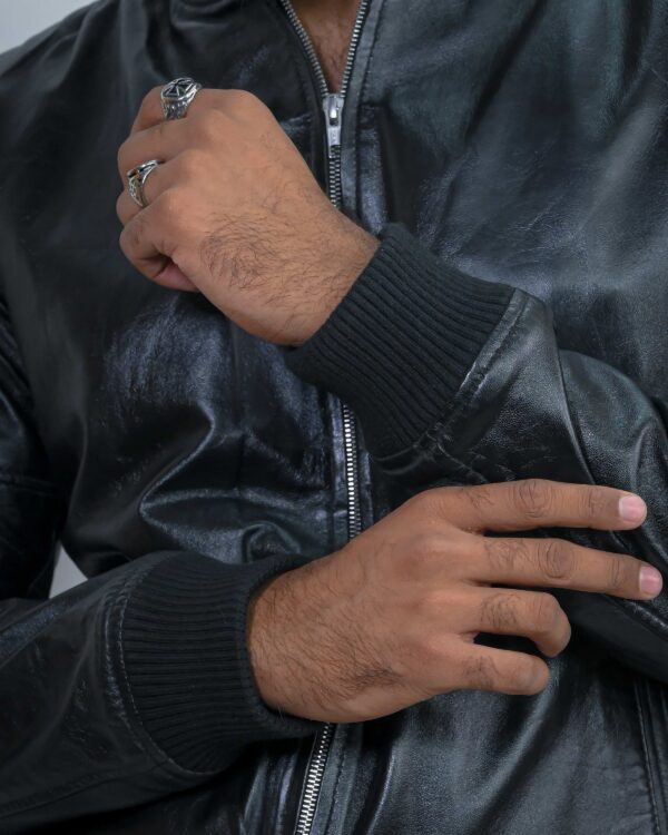 Black Real Leather Jacket - 10% Off Premium Quality - Image 4