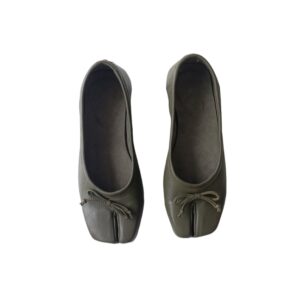 Olive Green Tabi Ballerina Flats | 10% OFF