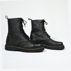 Black Lace-Up Leather Boots for Men | Durable & Stylish Boot
