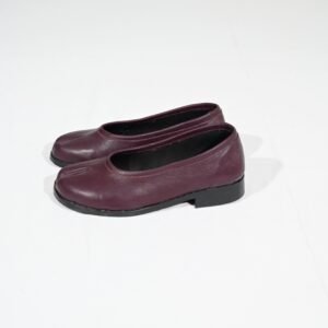 The Royal Burgundy Tabi Leather Flats