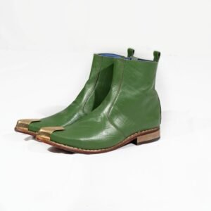 The Emerald Croc-Embossed Gilded Boots