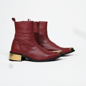 The Gilded Crimson Grain Leather Boots