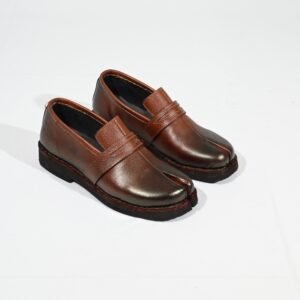 Brown Leather Slip-On Casual Loafers