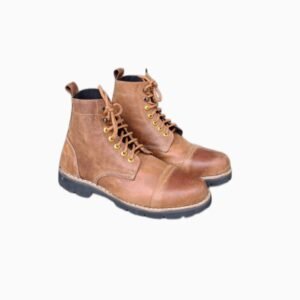 Brown High-Ankle Leather Combat Boots