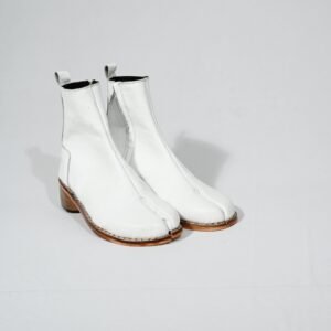 Arctic White Genuine Leather Ankle Boots