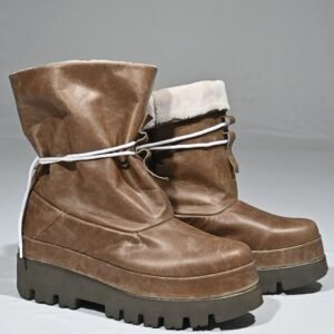 BROYALBROYAL Terra Genuine Leather Platform Winter Boots – Brown
