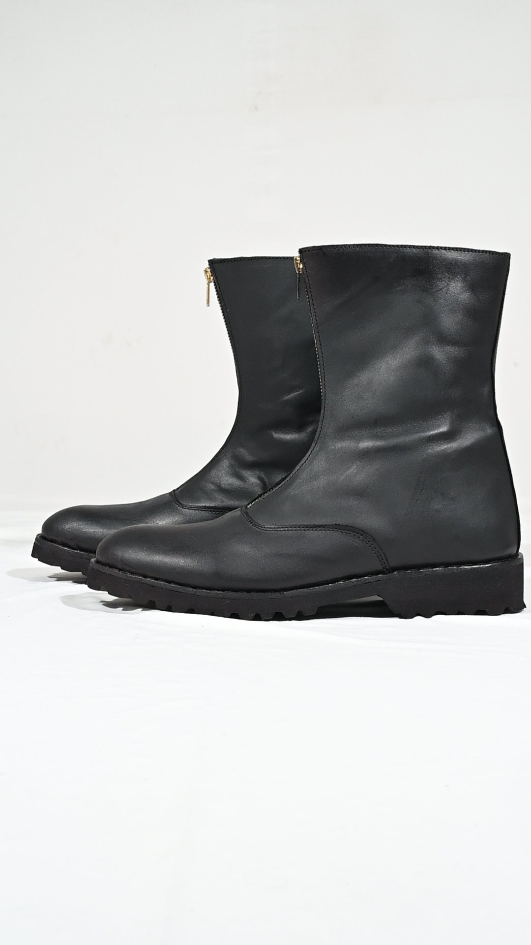 Classic Front-Zip Leather Boots – Genuine Leather - Image 2
